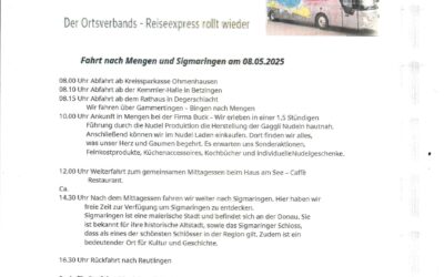 VdK Betzingen/Degerschlacht`s Reiseexpress rollt wieder am 08.05.2025